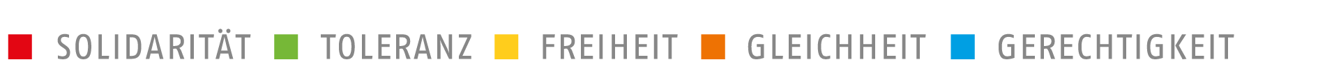 AWO Werteleiste Solidarität und Toleranz Freiheit Gleichheit Gerechtigkeit
