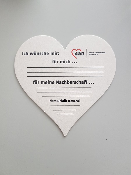 AWO Kiezladen Bierdeckel Umfrage hinten