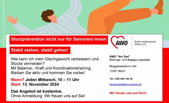 AWO Haus "Am See" mit neuem Kurs: Sturzprävention"