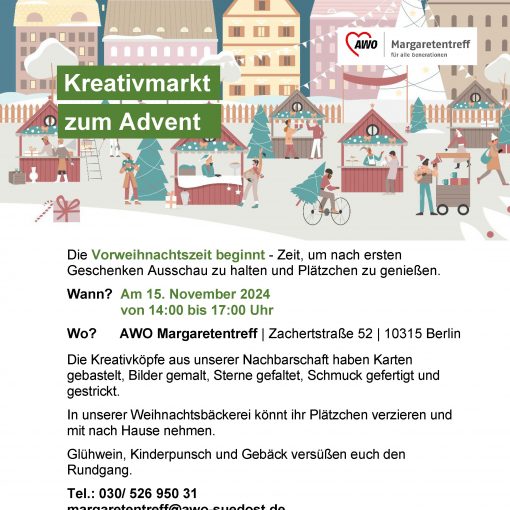 AWO Margartetentreff Kreativmarkt zum Advent 2024