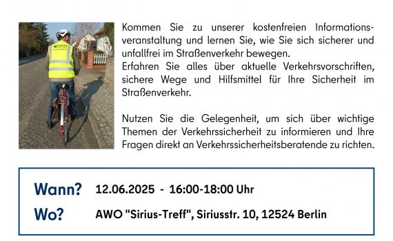 AWO Siriustreff, die Polizei berät Senioren zur Sicherheit im Straßenverkehr