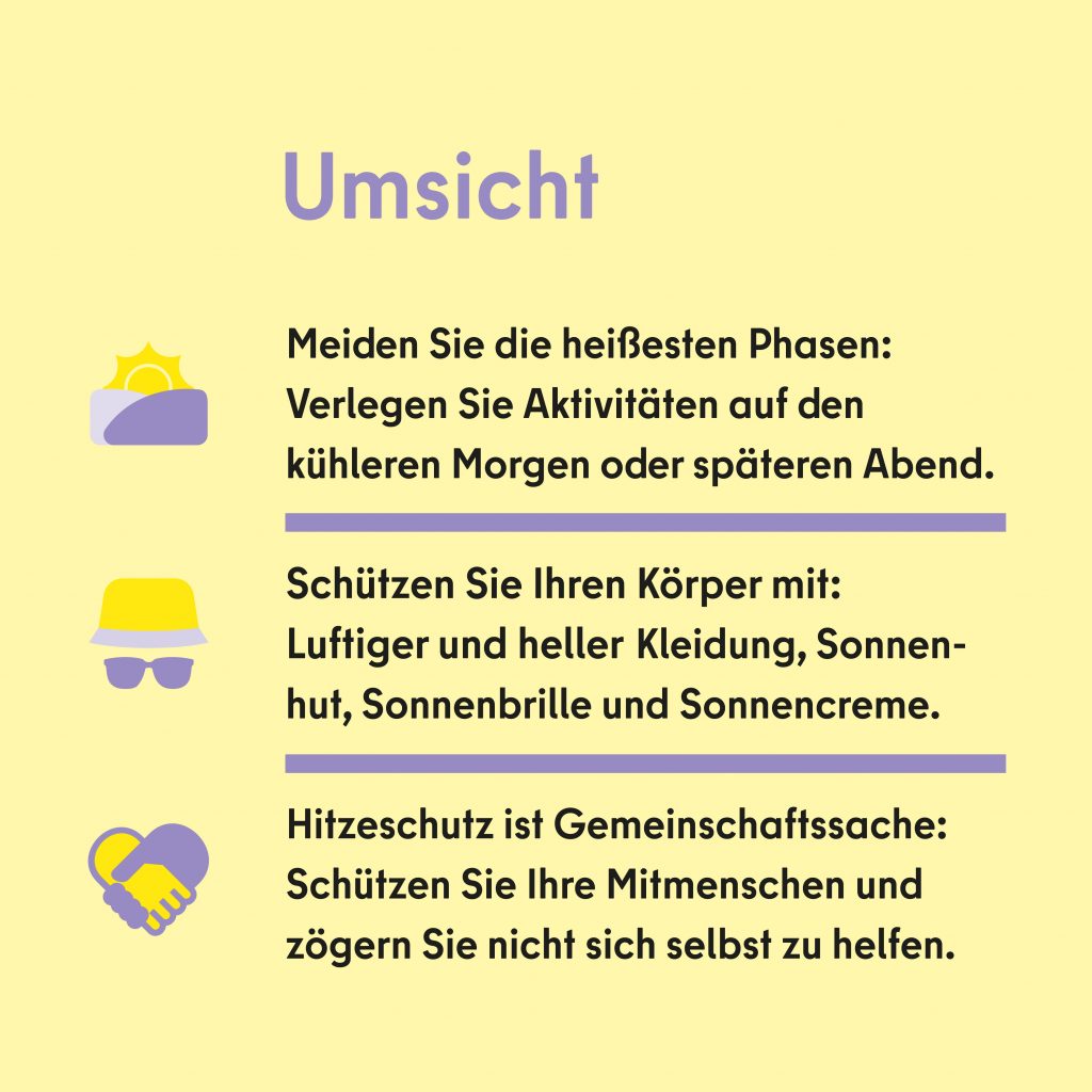 Hinweise zur Umsicht an heißen Tagen der Aktion "Berlin bleibt cool" des Landes Berlin LAGeSo