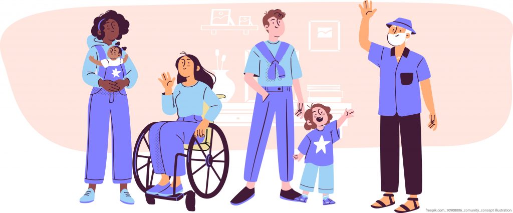 Zeichnung von Familienmitglieder, inklusiv, Bild: freepik.com_10908006