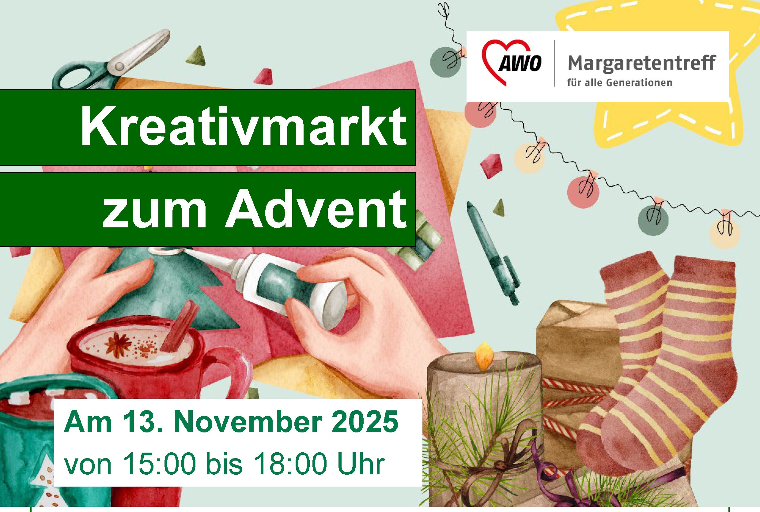 AWO Margaretentreff, KRativmarkt zu Weihnachten-Ankündigung