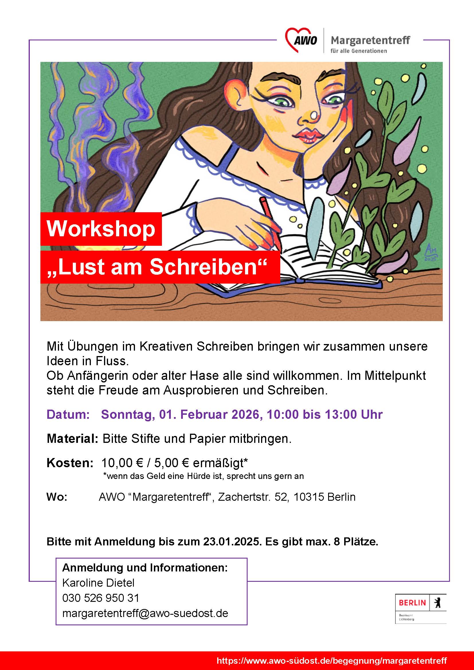 AWO Margaretentreff, Workshop: Lust am Schreiben