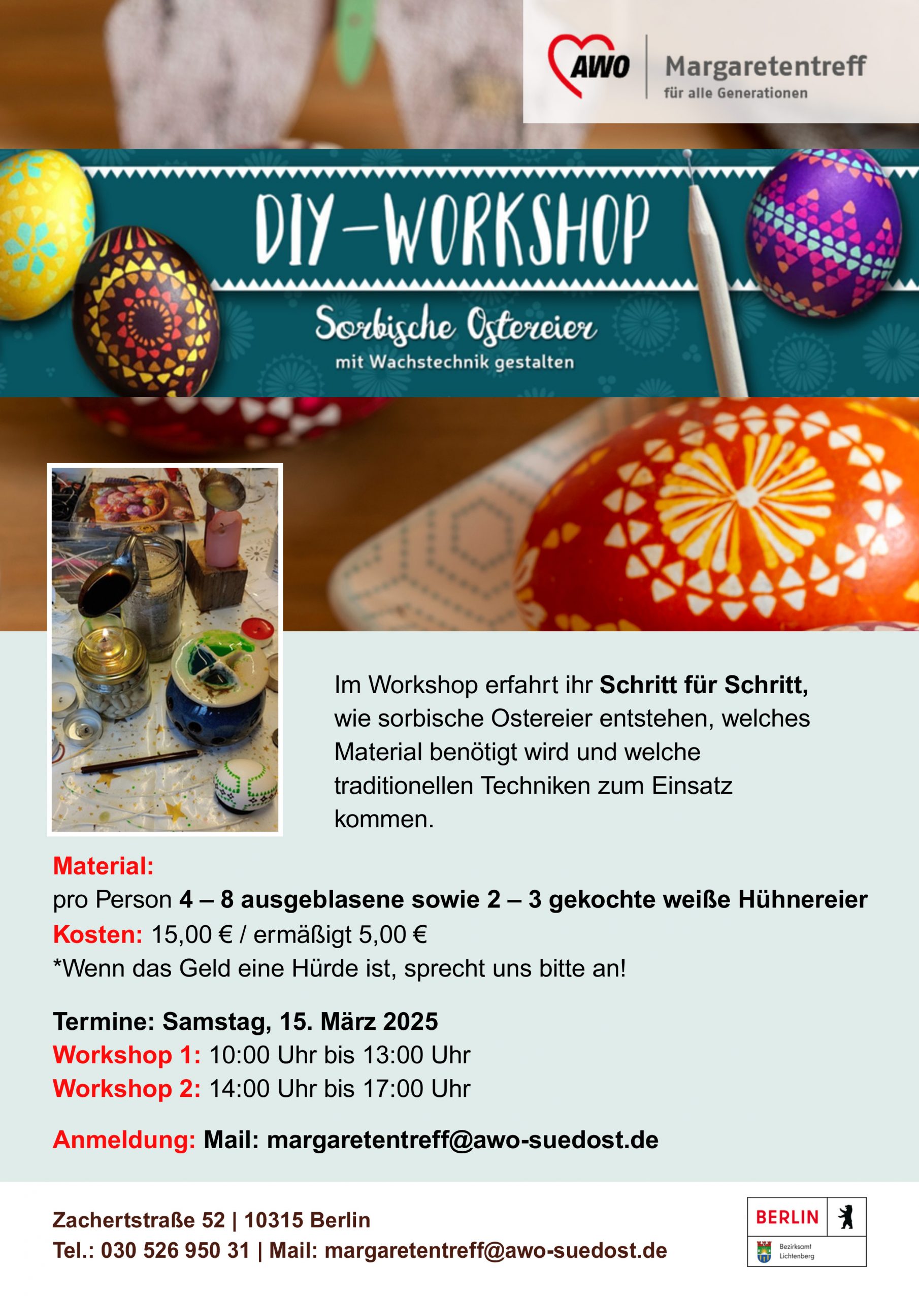 Margaretentreff: Workshop Sorbische Ostereier bemalen