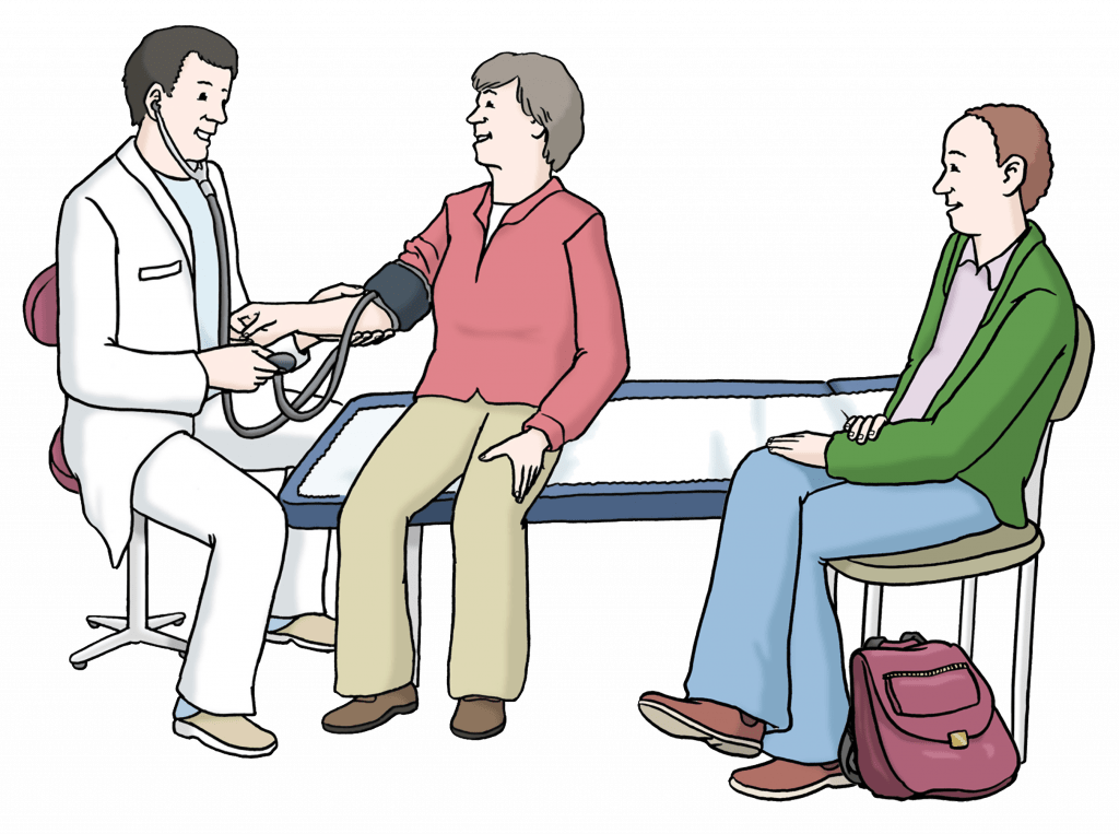 Zeichnung von einem Arztbesuch