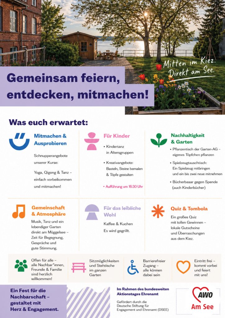 Einladung und Programm zum Nachbarschaftsfest im AWO "Am See"