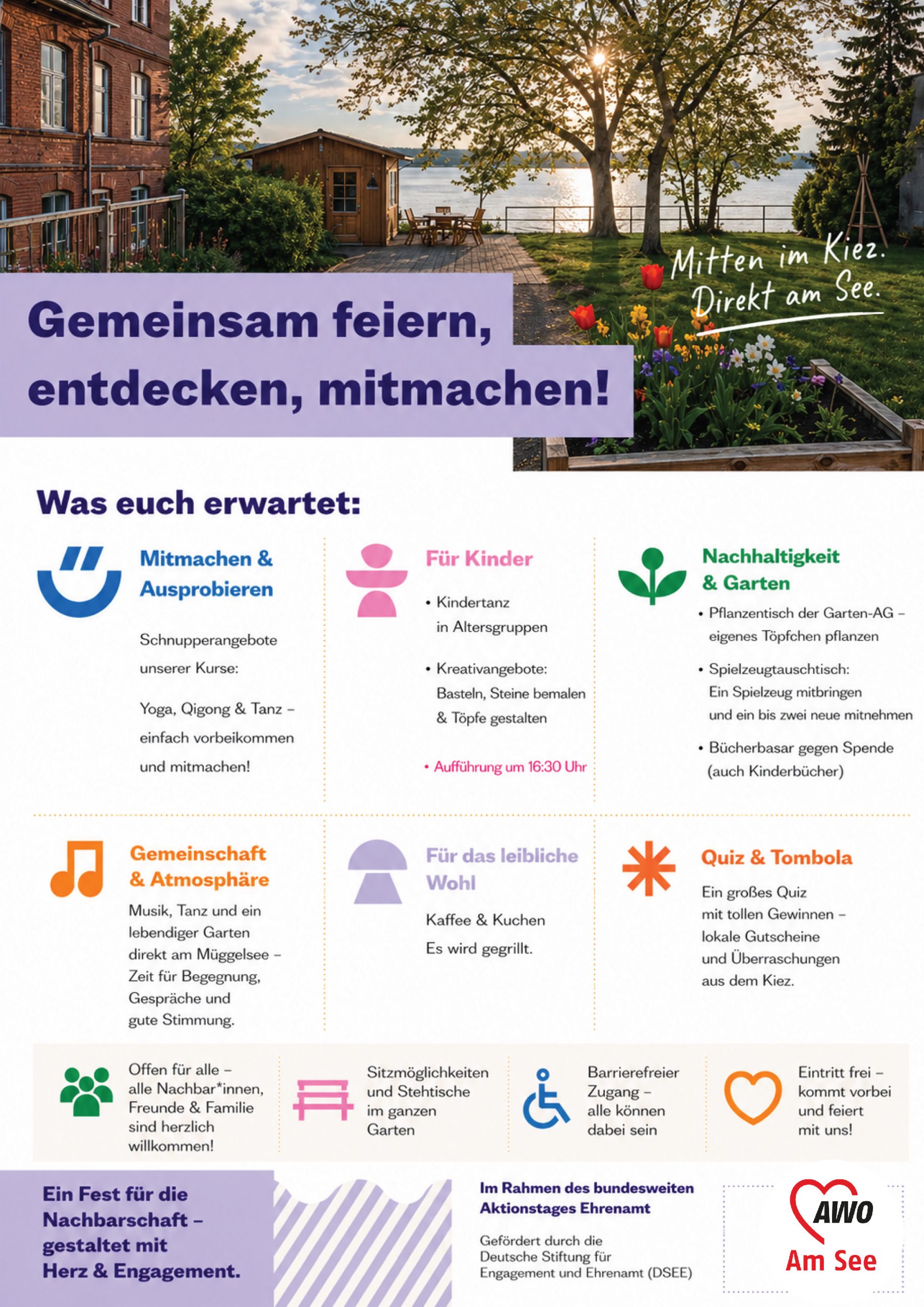 Einladung und Programm zum Nachbarschaftsfest im AWO "Am See"
