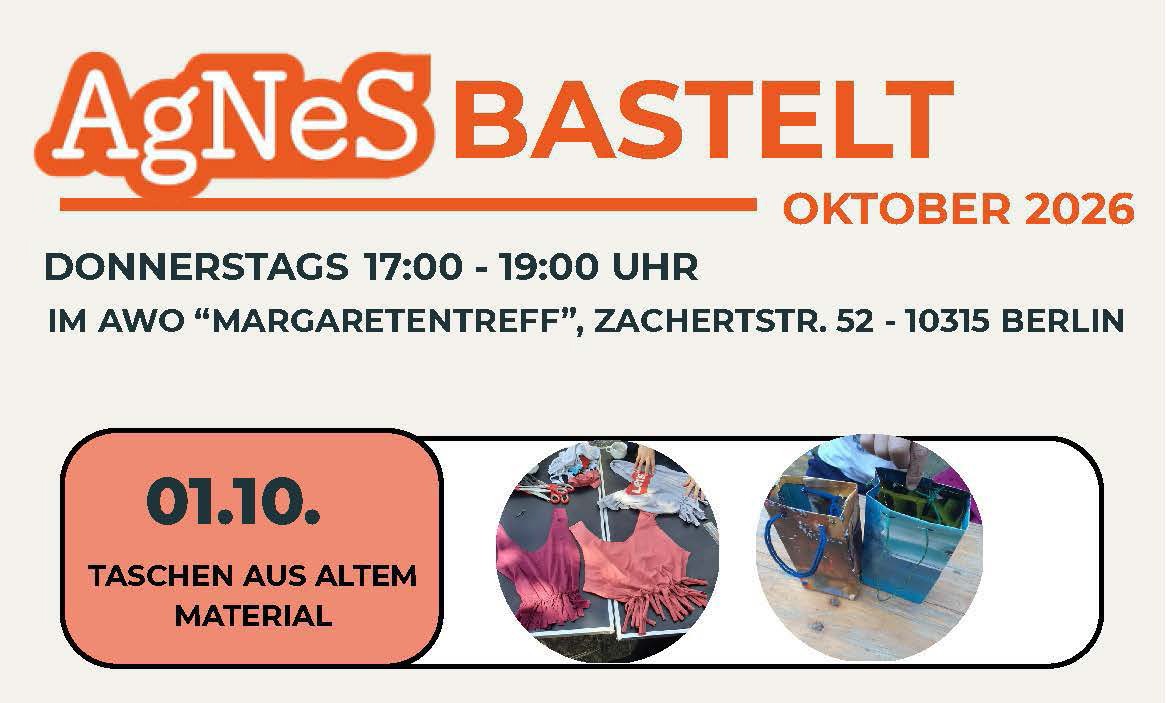 AGNES bastelt Taschen mit Upcycling, Workshop