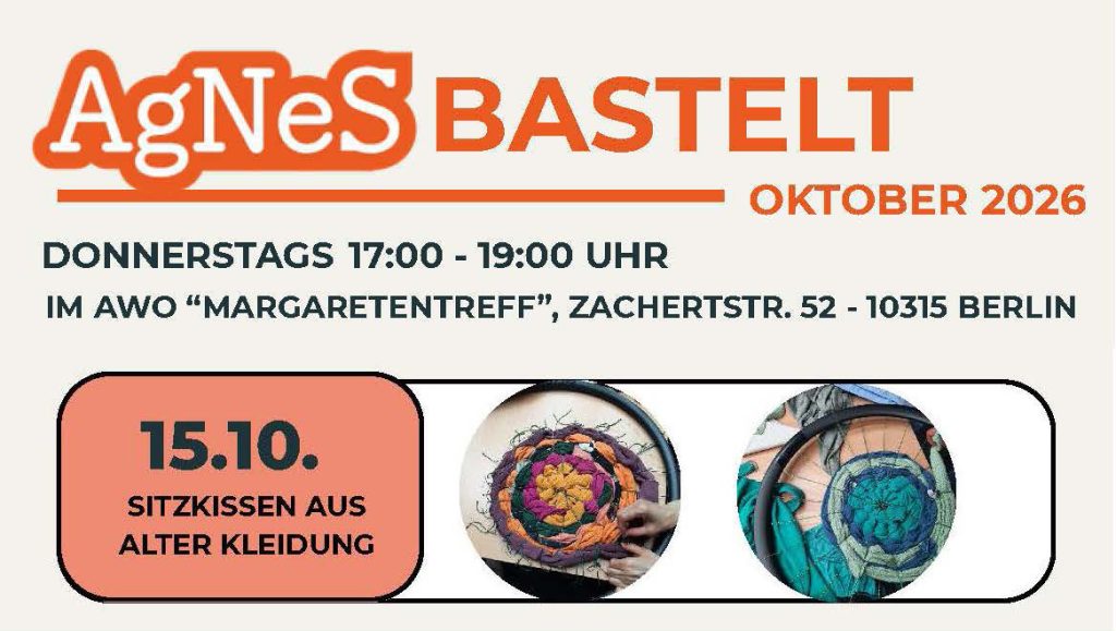 AGNES bastelt mit Upcycling, Sitzkissen, Workshop