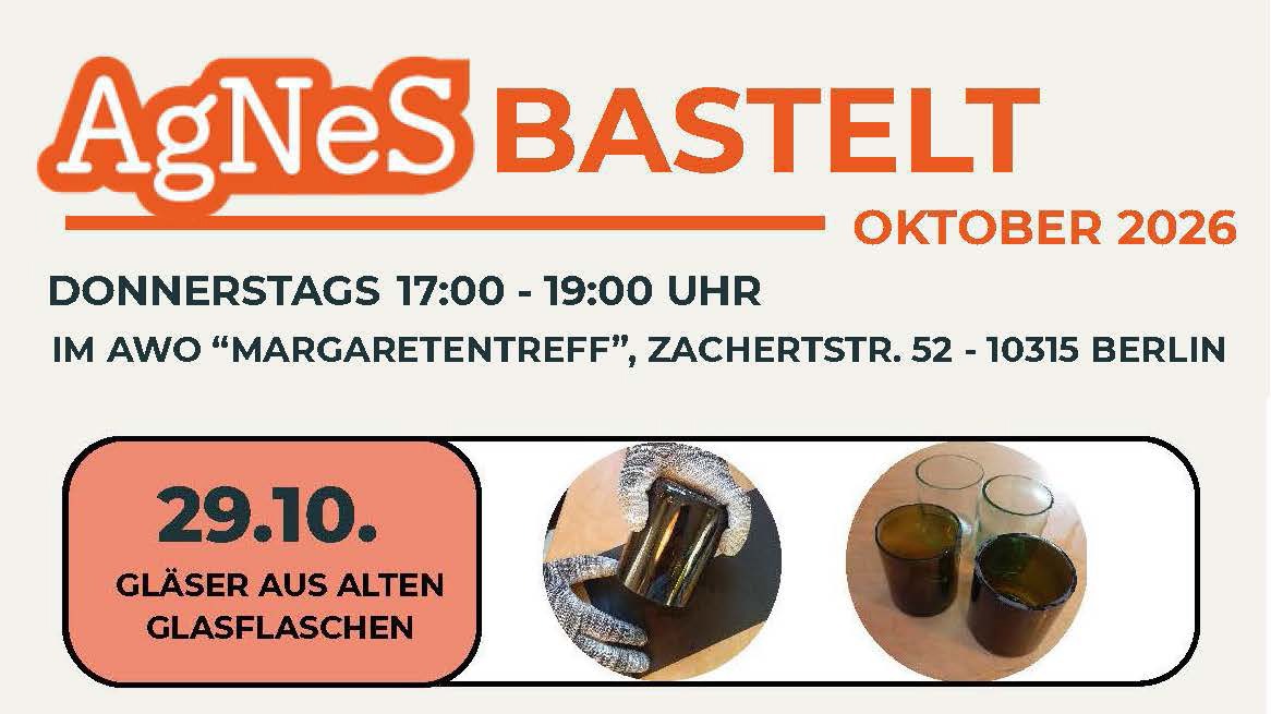 AGNES bastelt mit Upcycling, Gläser aus alten Flaschen, Workshop