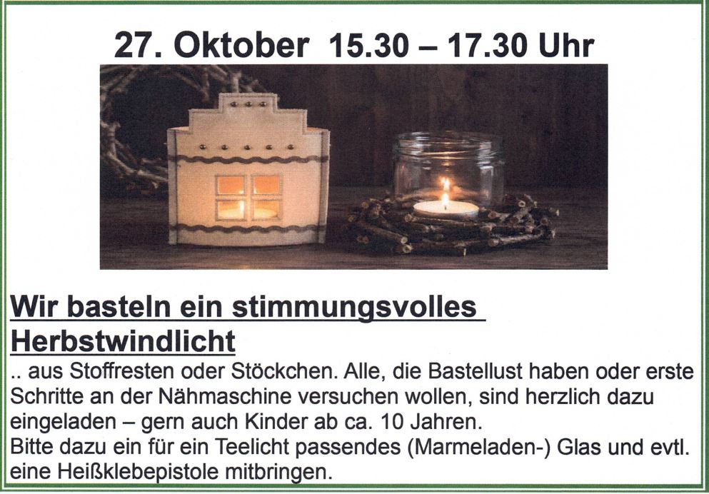 Basteln im AWO "Am See", Workshop-Windlicht basteln