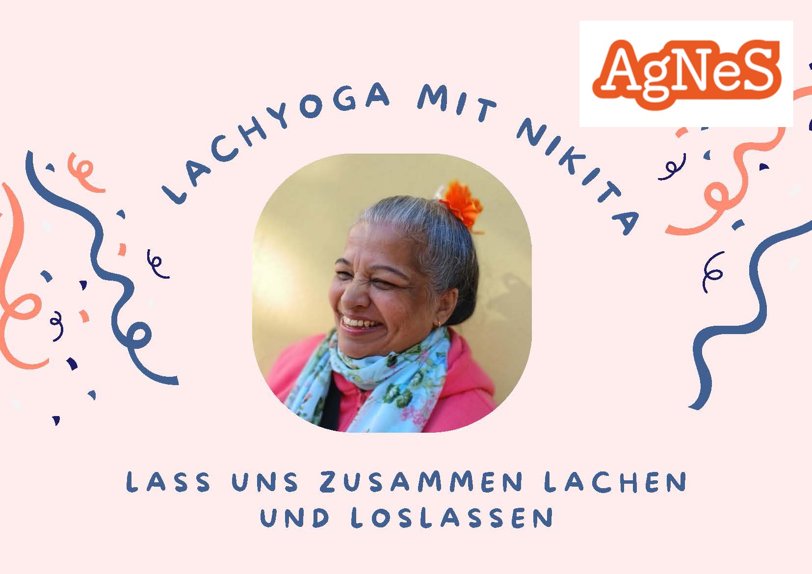 Ankündigung für einen Lachyoga-Workshop bei AGNES im Margaretntreff